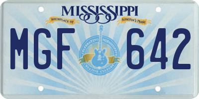 MS license plate MGF642