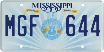 MS license plate MGF644
