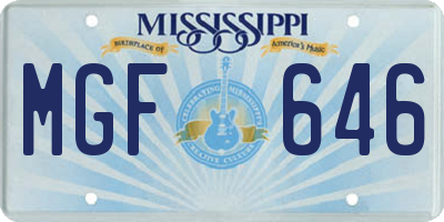 MS license plate MGF646
