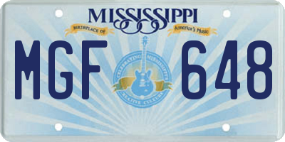 MS license plate MGF648