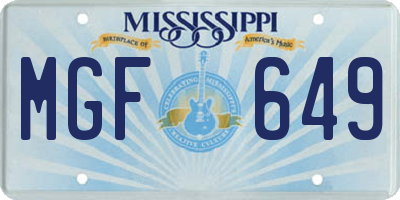 MS license plate MGF649