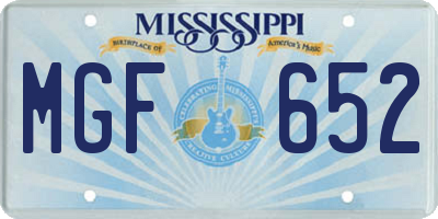 MS license plate MGF652