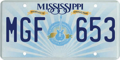 MS license plate MGF653
