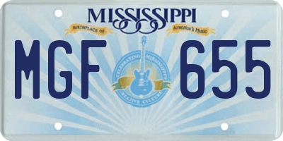 MS license plate MGF655