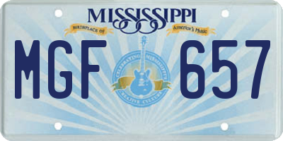 MS license plate MGF657