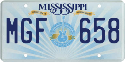 MS license plate MGF658