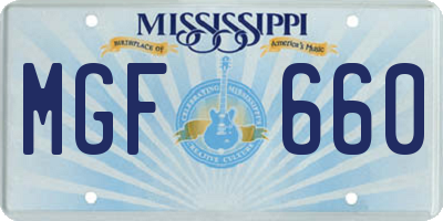 MS license plate MGF660