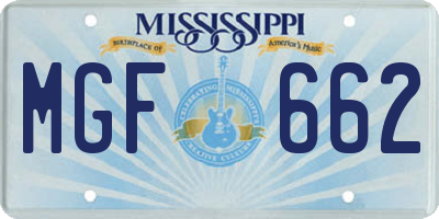 MS license plate MGF662