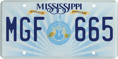 MS license plate MGF665