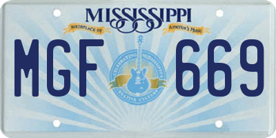 MS license plate MGF669