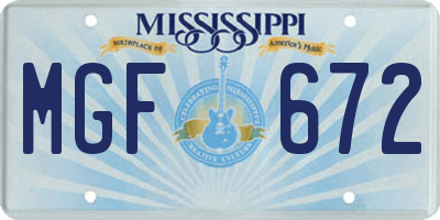 MS license plate MGF672