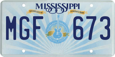 MS license plate MGF673