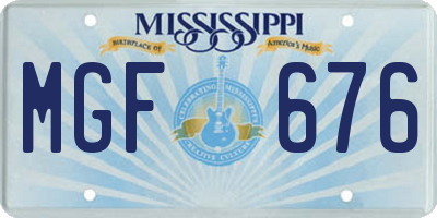 MS license plate MGF676