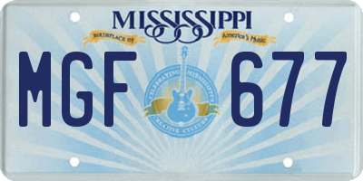MS license plate MGF677