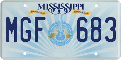 MS license plate MGF683