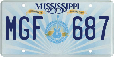 MS license plate MGF687