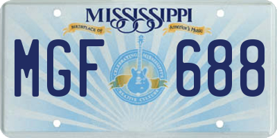 MS license plate MGF688