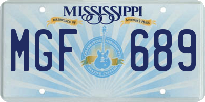 MS license plate MGF689