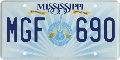 MS license plate MGF690