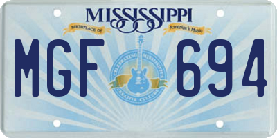 MS license plate MGF694
