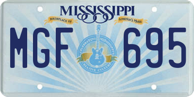 MS license plate MGF695