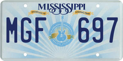 MS license plate MGF697