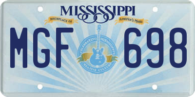 MS license plate MGF698