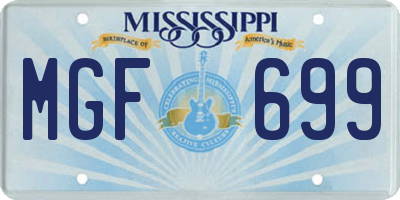 MS license plate MGF699