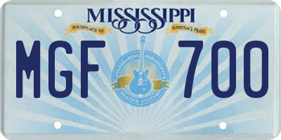 MS license plate MGF700