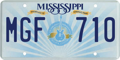 MS license plate MGF710