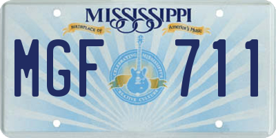 MS license plate MGF711