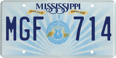 MS license plate MGF714