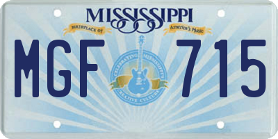 MS license plate MGF715