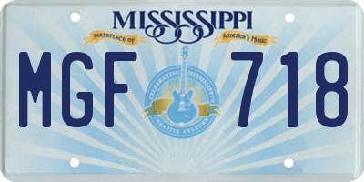 MS license plate MGF718