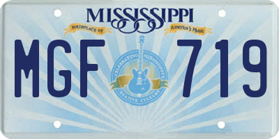 MS license plate MGF719