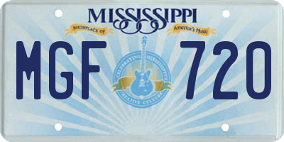 MS license plate MGF720