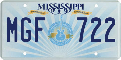 MS license plate MGF722