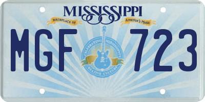 MS license plate MGF723