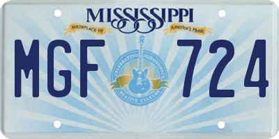 MS license plate MGF724
