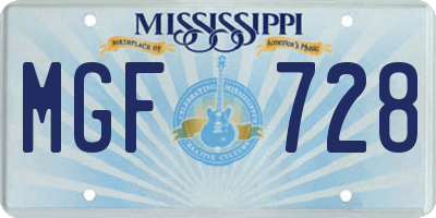 MS license plate MGF728