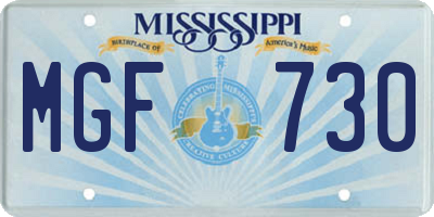 MS license plate MGF730
