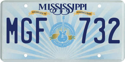 MS license plate MGF732