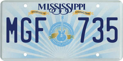 MS license plate MGF735
