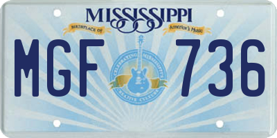 MS license plate MGF736