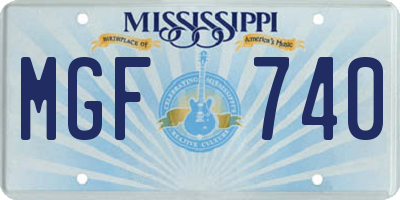 MS license plate MGF740