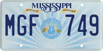 MS license plate MGF749