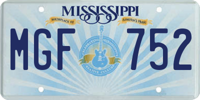 MS license plate MGF752