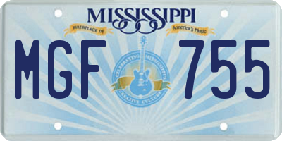 MS license plate MGF755