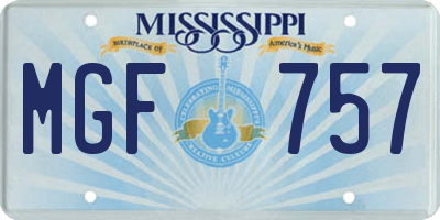 MS license plate MGF757