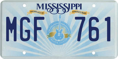 MS license plate MGF761